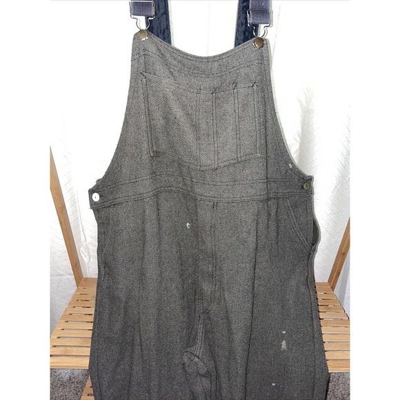 Vintage Wool Bib Overalls Hunting Field Pants Army Green 50x30 - Picture 2 of 10